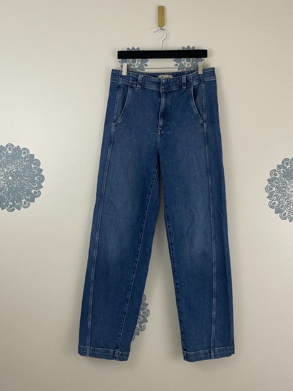 Madewell Tall Tapered Denim Trouser Jeans in Calvert Wash Size 30T